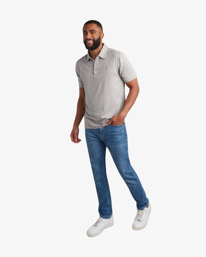 Men's Short Sleeve Jersey Polo - Heather Grey