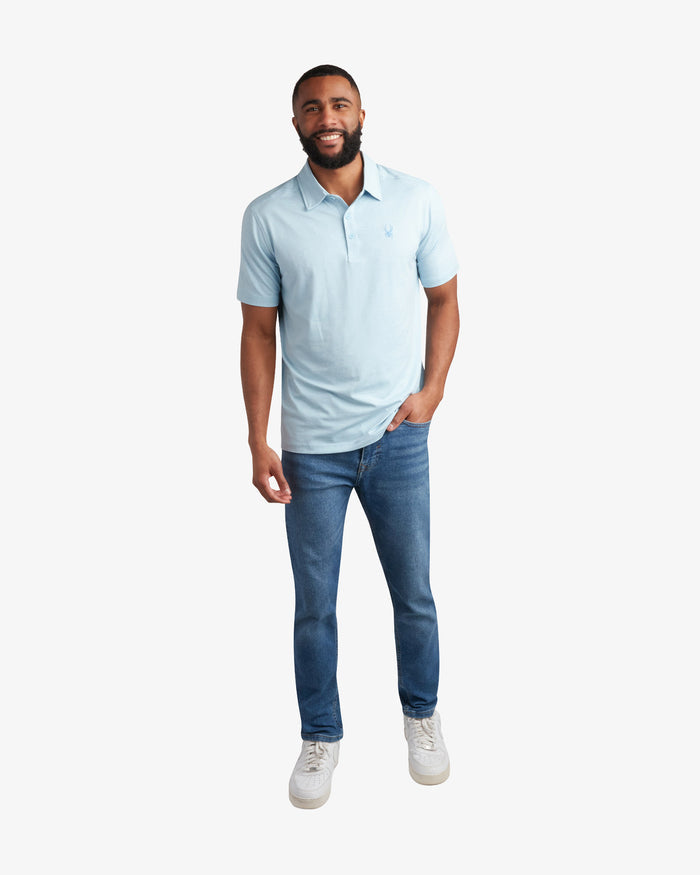 Mens Short Sleeve Jersey Polo - Sky Blue