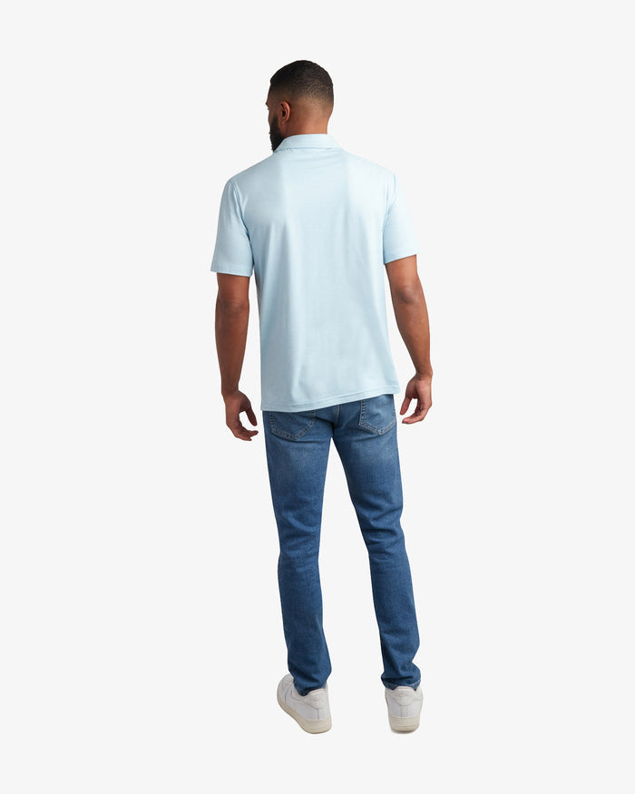 Mens Short Sleeve Jersey Polo - Sky Blue