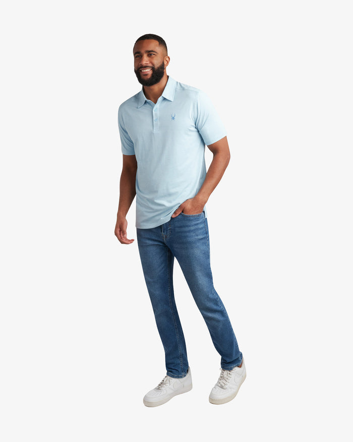 Mens Short Sleeve Jersey Polo - Sky Blue
