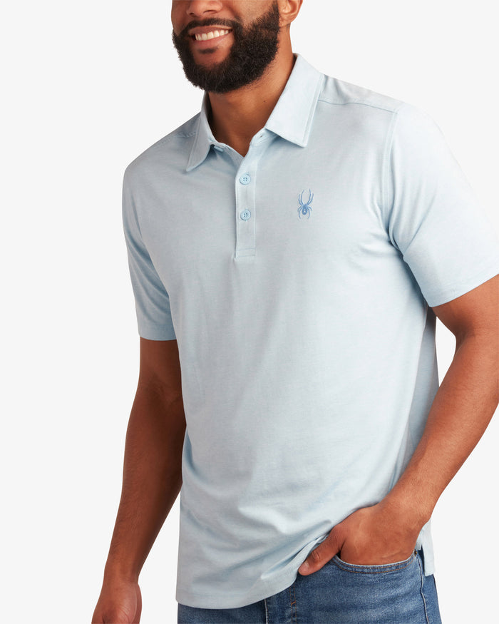 Mens Short Sleeve Jersey Polo - Sky Blue