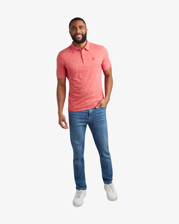 Men's Short Sleeve Jersey Polo - Spyder Red