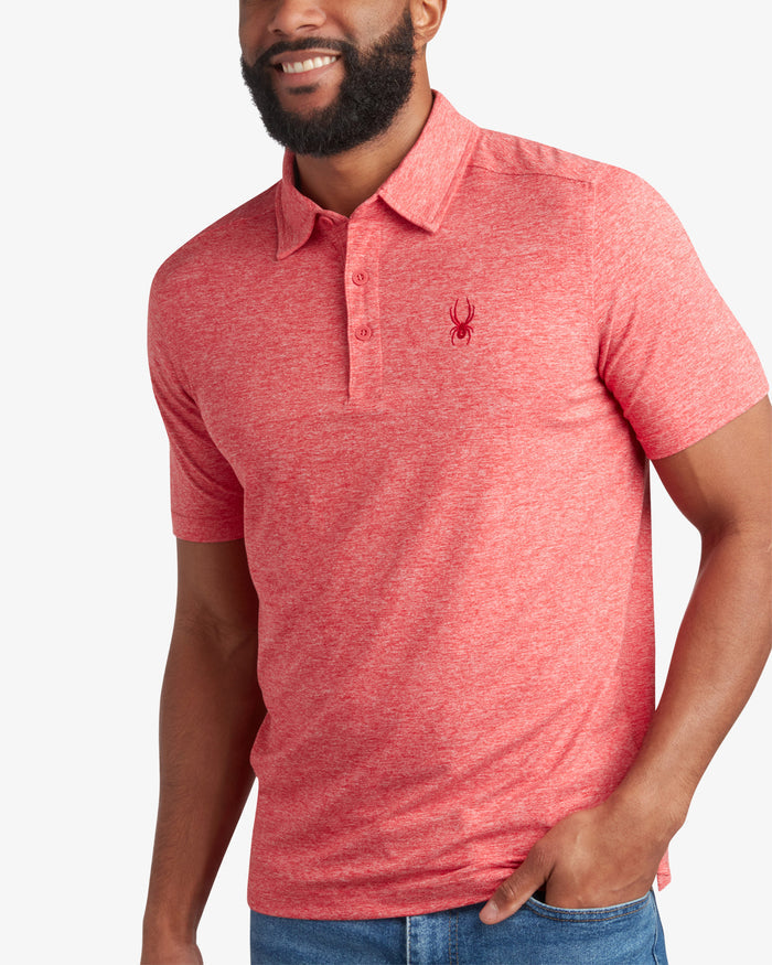 Men's Short Sleeve Jersey Polo - Spyder Red