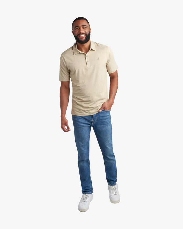 Men's Short Sleeve Jersey Polo - Stone
