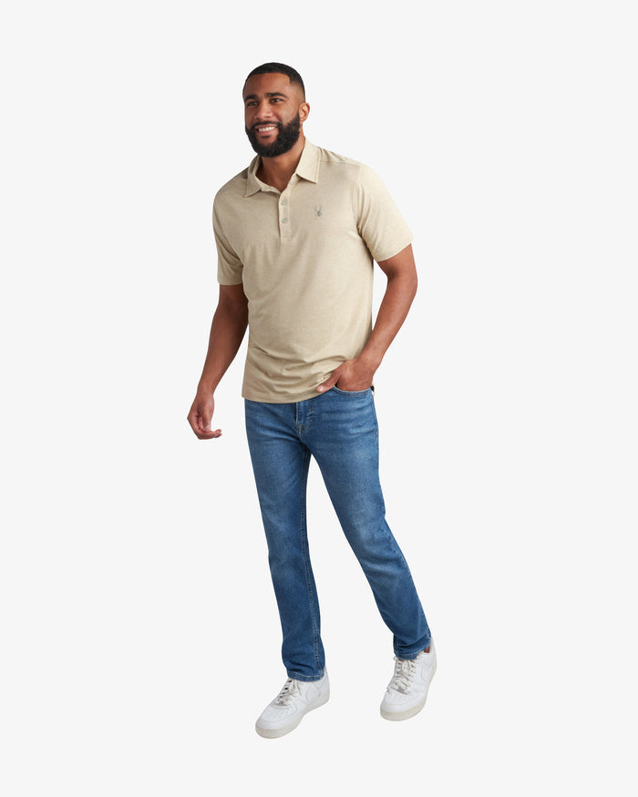 Men's Short Sleeve Jersey Polo - Stone