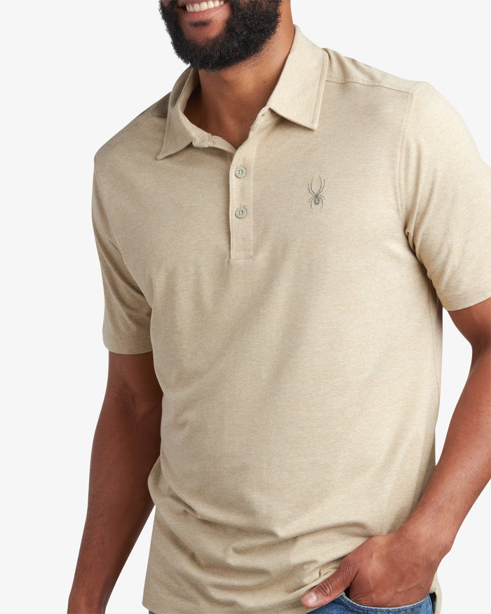 Men's Short Sleeve Jersey Polo - Stone