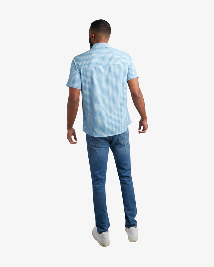 Men's Short Sleeve Mini Check Polo - Cobalt