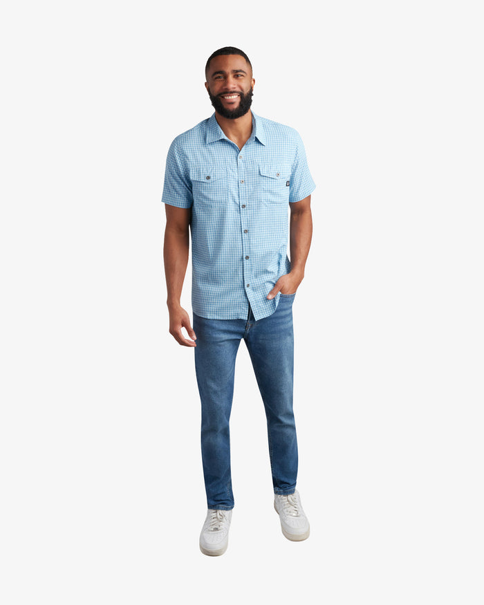 Men's Short Sleeve Mini Check Polo - Cobalt