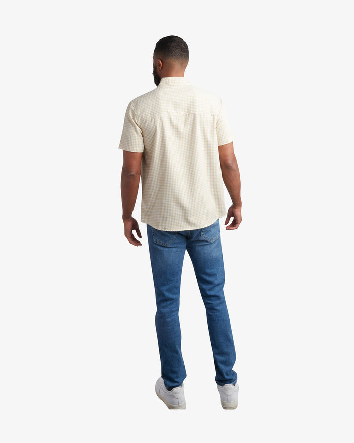 Mens Short Sleeve Mini Check Polo - Khaki