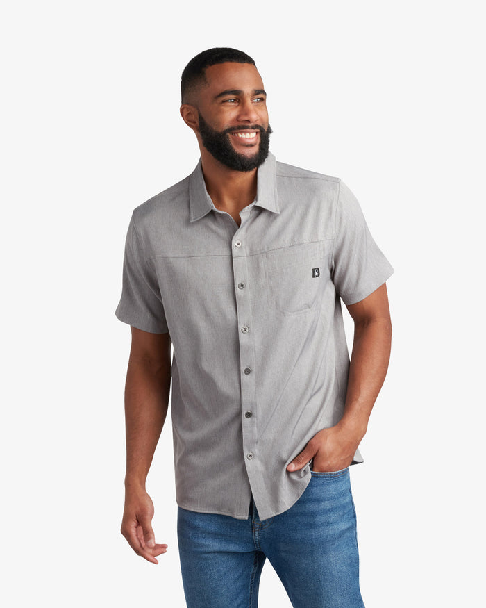 Men's Short Sleeve Mini Stripe Polo - Grey