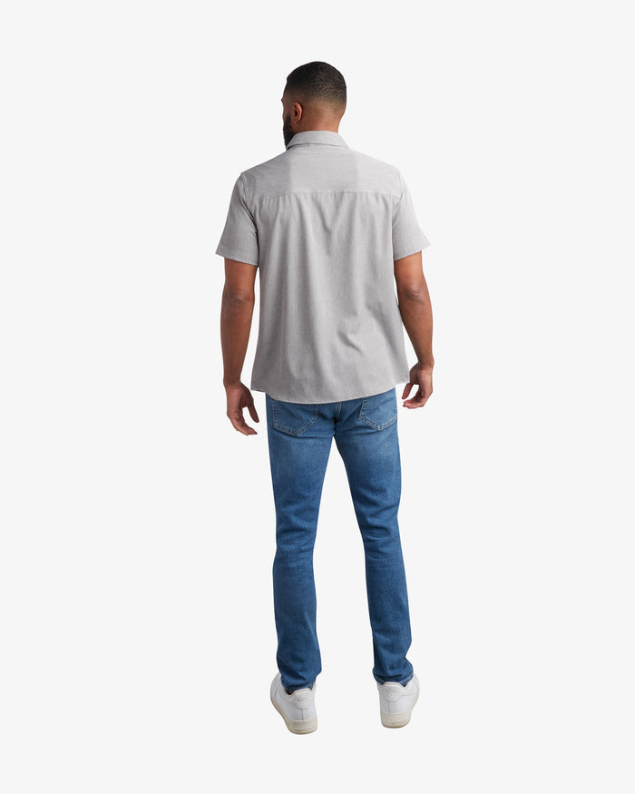 Men's Short Sleeve Mini Stripe Polo - Grey