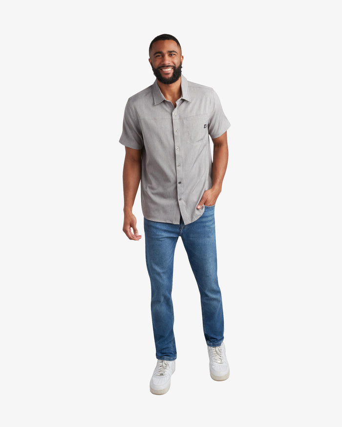 Men's Short Sleeve Mini Stripe Polo - Grey