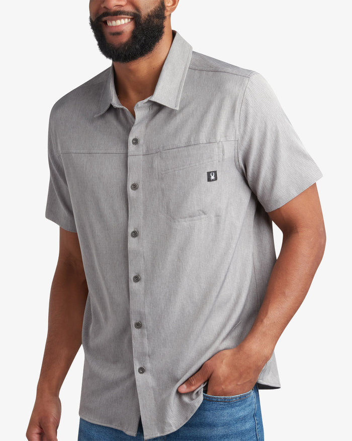 Men's Short Sleeve Mini Stripe Polo - Grey