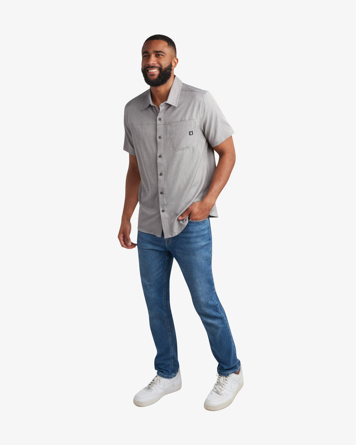 Men's Short Sleeve Mini Stripe Polo - Grey