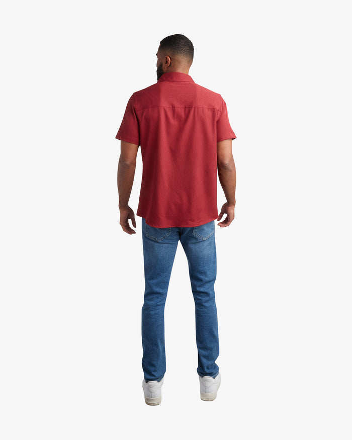 Men's Short Sleeve Mini Stripe Polo - Pomegranate