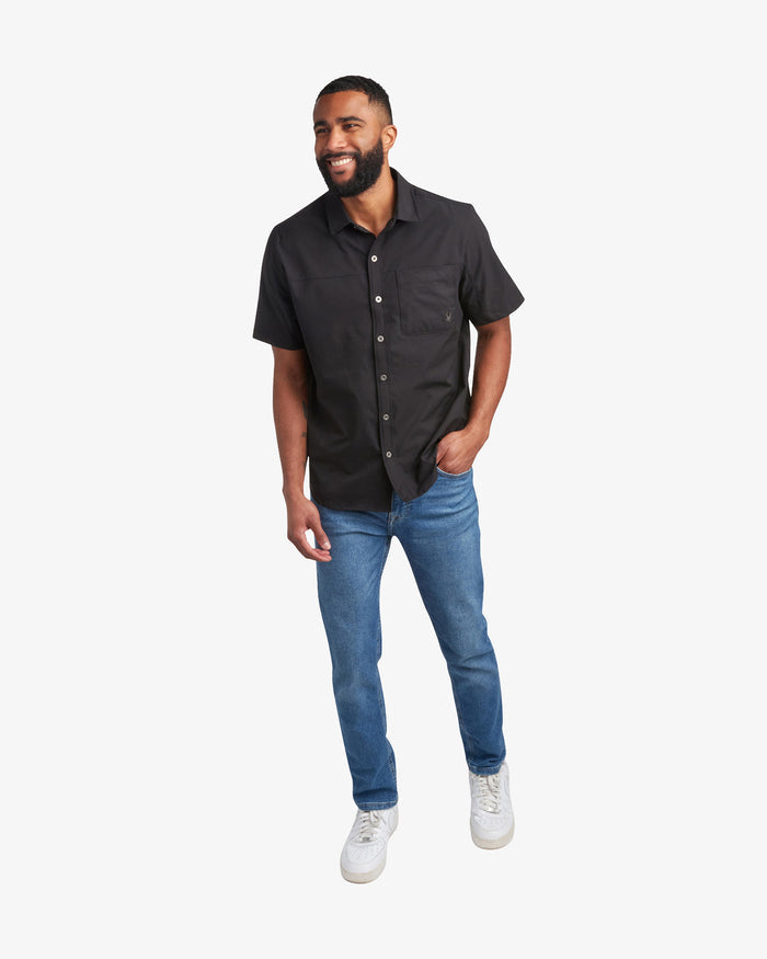 Men's Short Sleeve Ripstop Polo - Black