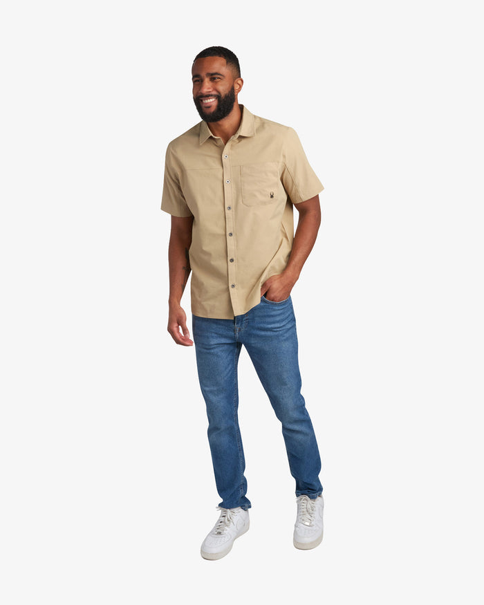 Men's Short Sleeve Ripstop Polo - Khaki
