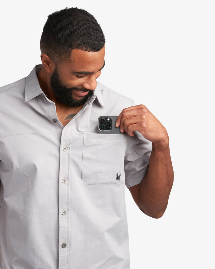 Men's Short Sleeve Ripstop Polo - Pewter