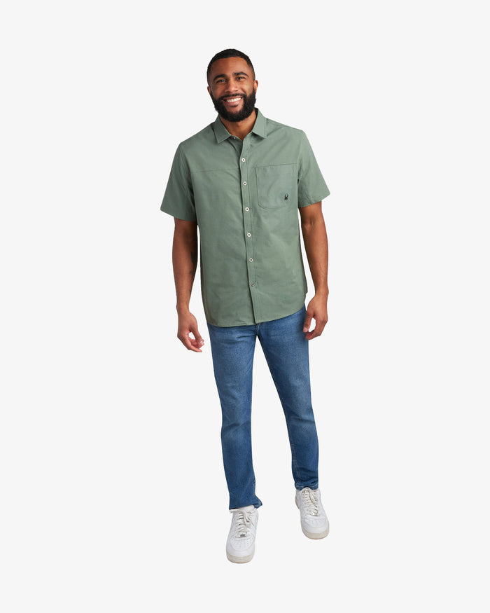 Men's Short Sleeve Ripstop Polo - Spruce Green