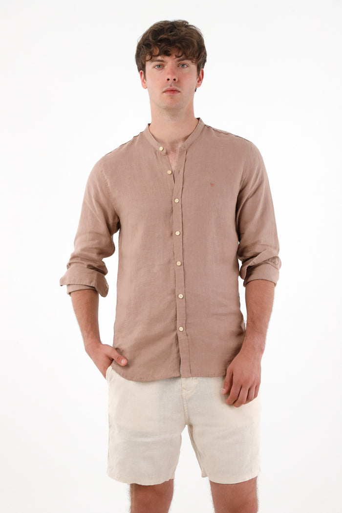 Men's Short Sleeve Striped Shirt in Cream