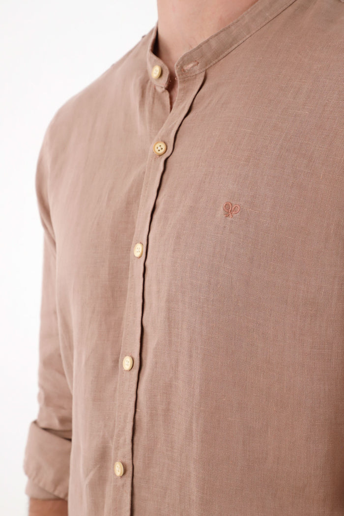 Men's Short Sleeve Striped Shirt in Cream