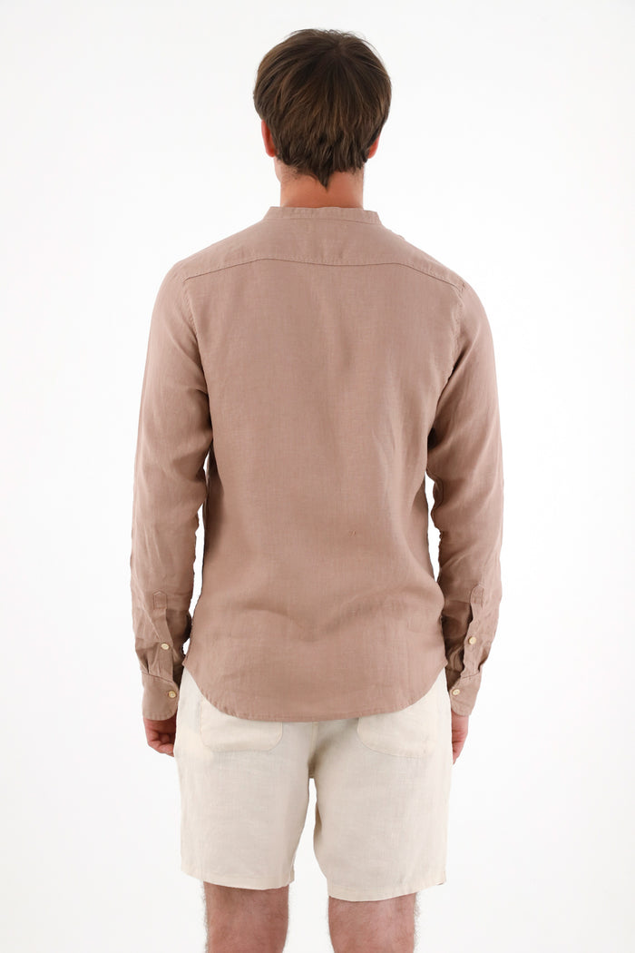 Men's Short Sleeve Striped Shirt in Cream