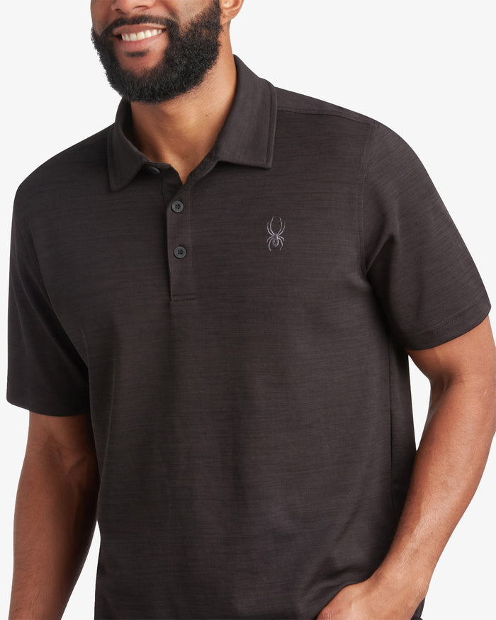 Men's Short Sleeve Tech Polo - Heather Black