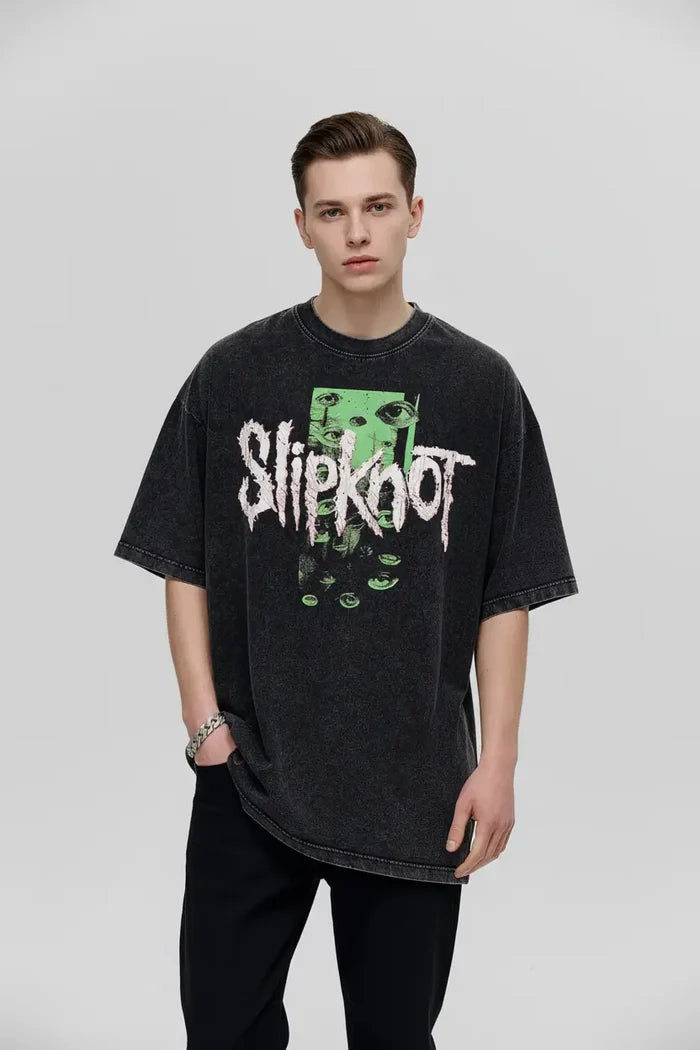 vintage-wash graphic band tee product view 3, showing visible design and option details for simple product comparison online.