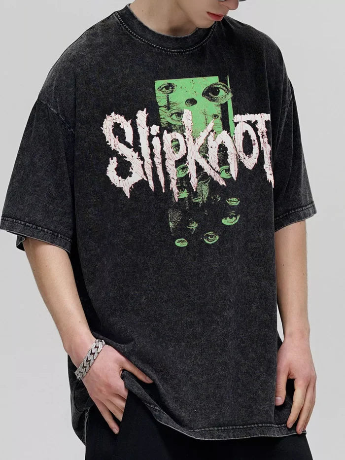 vintage-wash graphic band tee product view 4, showing visible design and option details for simple product comparison online.
