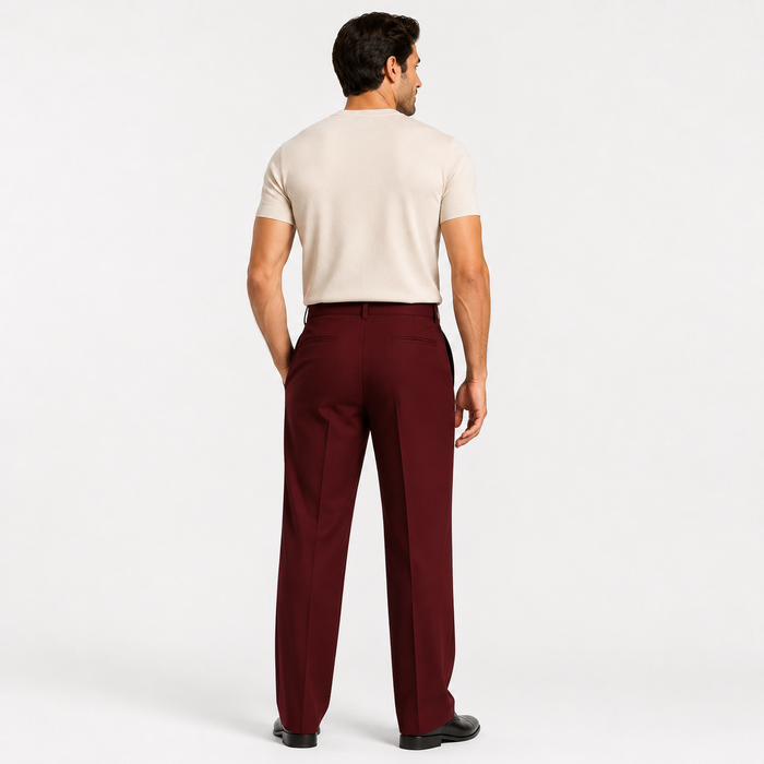 Men's lightweight suit pants designed with breathable fabric, reinforced seams, and straight cut for reliable smart dressing.