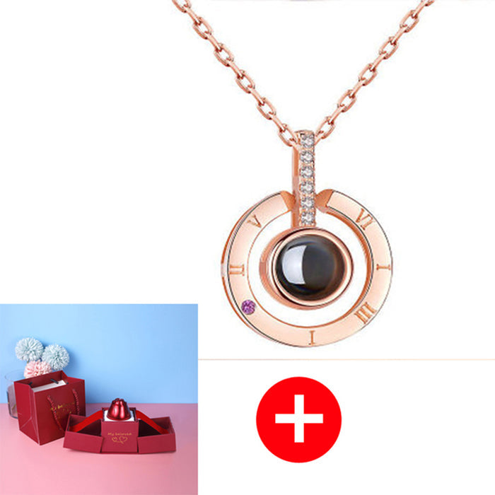 Forever Love Projection Necklace – Rose Gold