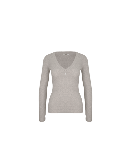 MILLA MERINO LONG SLEEVE GREY MARLE