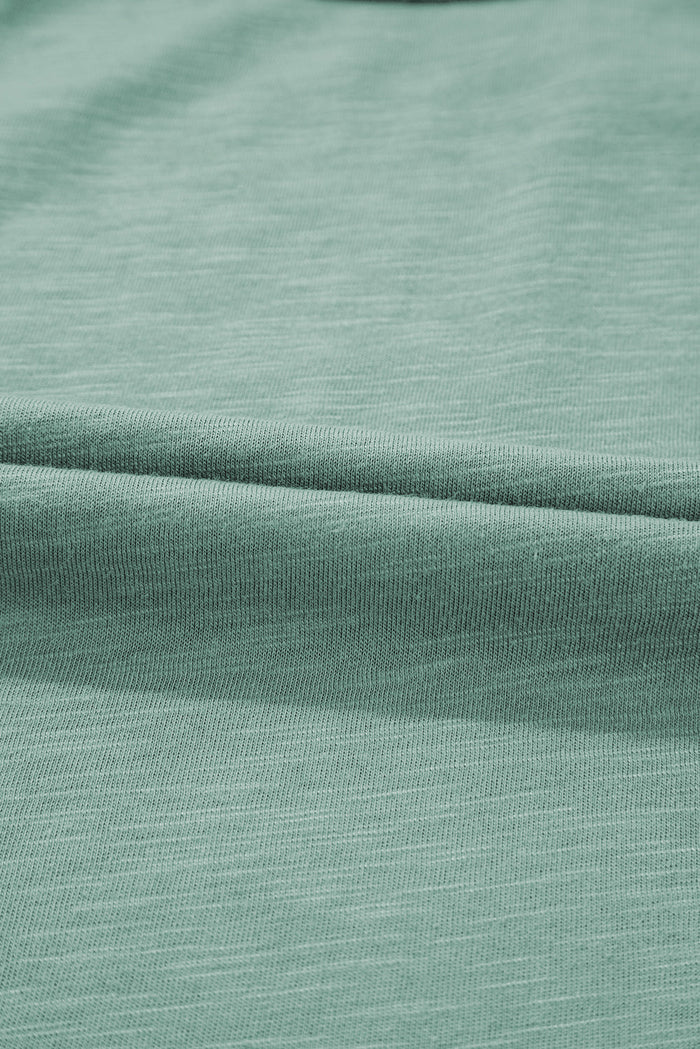 Mist Green Metallic Sheen Edge Scoop Neck Sleeveless Top - Tops/Vest Tops