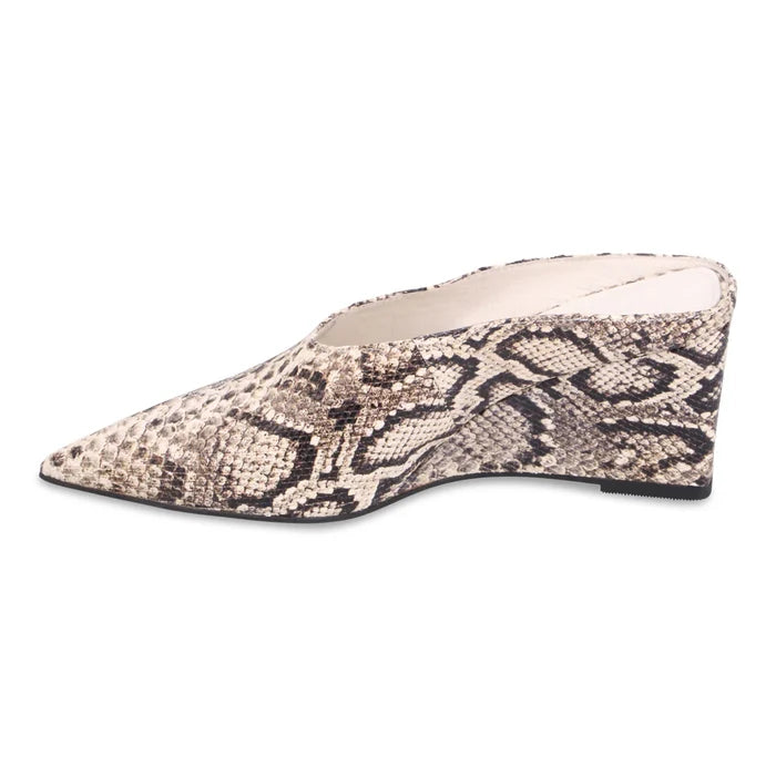 Mollini LOE Heeled Mule in Snakeskin
