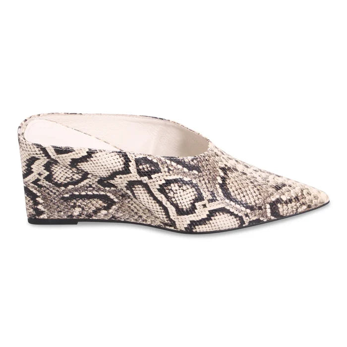 Mollini LOE Heeled Mule in Snakeskin