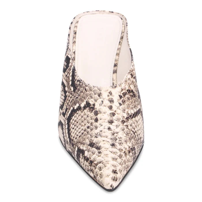 Mollini LOE Heeled Mule in Snakeskin
