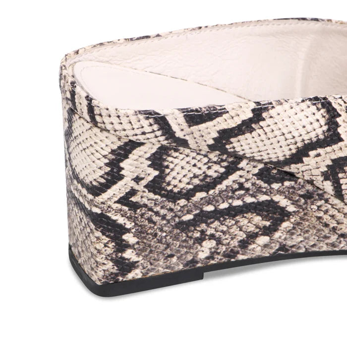Mollini LOE Heeled Mule in Snakeskin