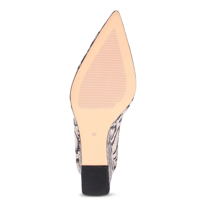 Mollini LOE Heeled Mule in Snakeskin