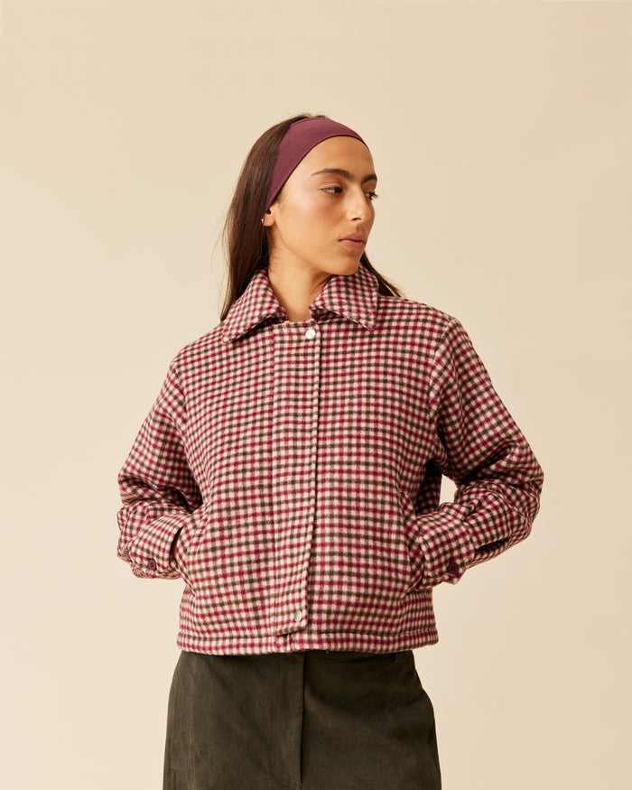 MONTY JACKET BERRY VANILLA CHECK