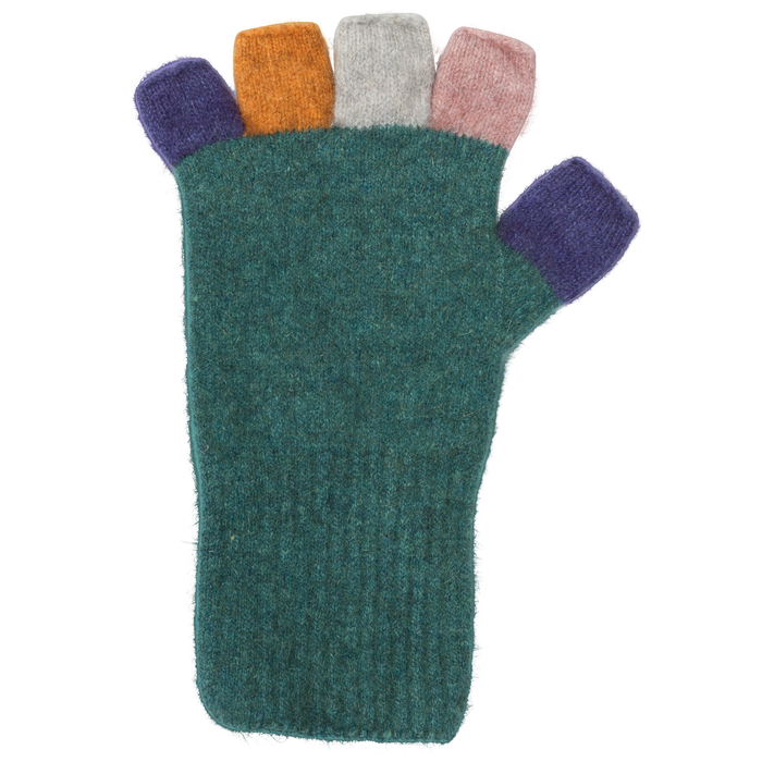 Native World - Merino & Possum Multi Fingerless Gloves Mist