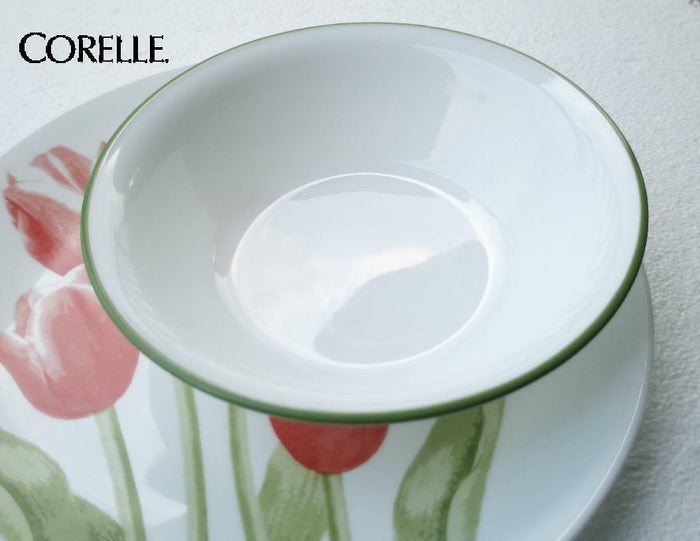 NEW 1 Corelle TULIP BOUQUET 18-oz SOUP CEREAL Salad BOWL 7.25" Green Band