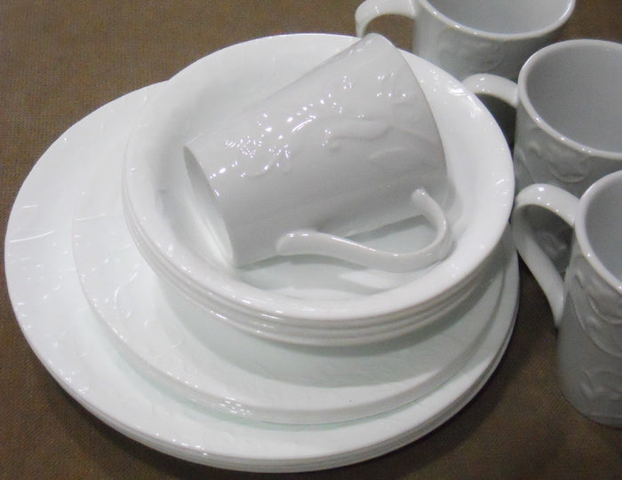 ❤️ New 17-pc CORELLE Boutique BELLA FAENZA Dinnerware Set w/ MUGS & SERVING BOWL