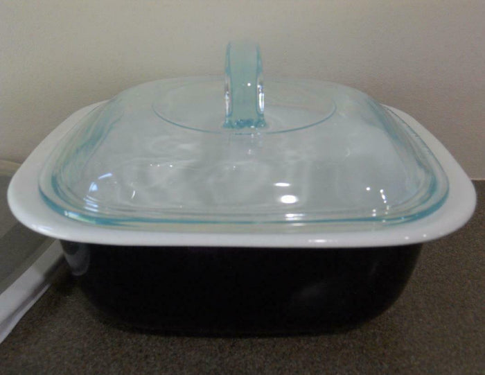 New 3-pc Corelle 1.5 Qt BLACK Simplylite BAKE SERVE STORE Casserole Dish & Covers