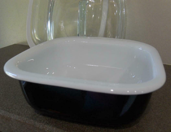 New 3-pc Corelle 1.5 Qt BLACK Simplylite BAKE SERVE STORE Casserole Dish & Covers