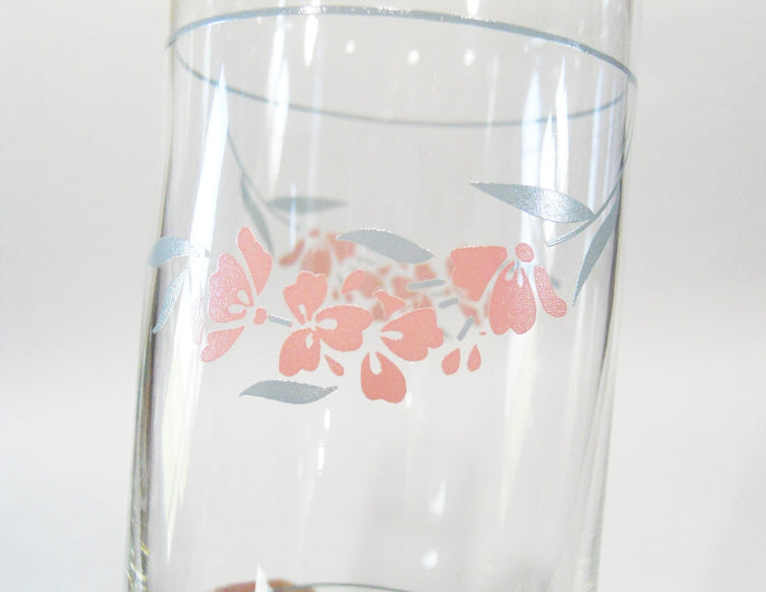 *NEW 6 Corelle SILK BLOSSOMS 14-oz GLASSES Iced Tea Cooler Tumblers *Pink Floral
