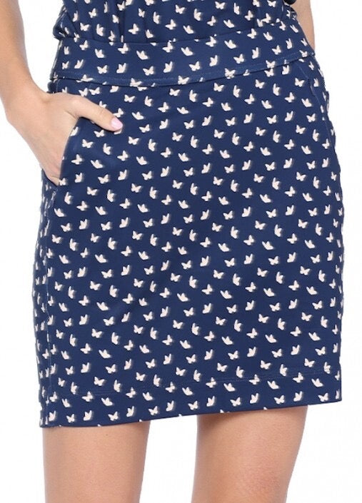 New Belyn Key Navy Butterfly Print Skort Size M MSP$132