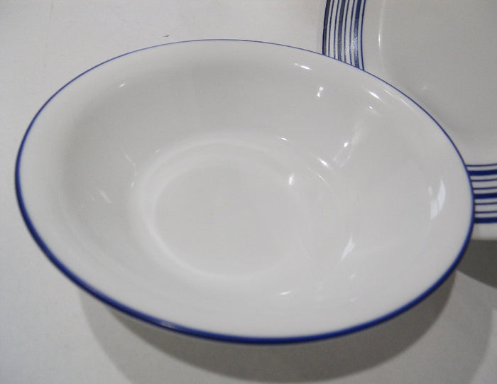 New CORELLE Blue Rim 18-oz SOUP CEREAL BOWL 7 1/4 Strokes Brushed Cobalt Newport