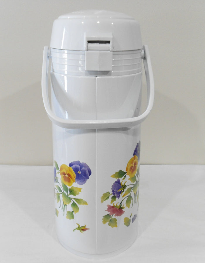 ❤️ NEW Corelle Corning SUMMER BLUSH 1-Qt PUMP CARAFE Thermal Hot Cold Coffee Tea