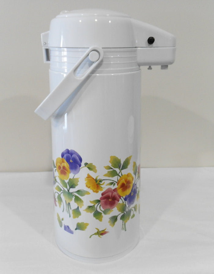 ❤️ NEW Corelle Corning SUMMER BLUSH 1-Qt PUMP CARAFE Thermal Hot Cold Coffee Tea