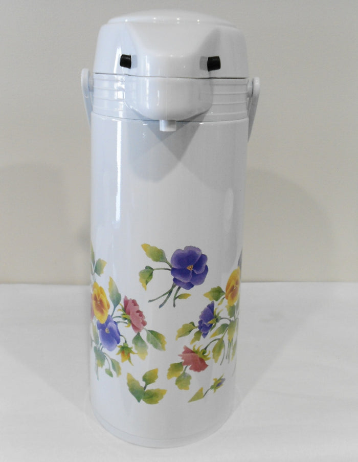 ❤️ NEW Corelle Corning SUMMER BLUSH 1-Qt PUMP CARAFE Thermal Hot Cold Coffee Tea